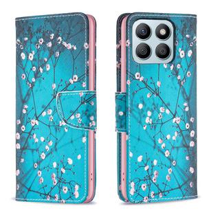 For Honor X8b Colored Drawing Pattern Leather Phone Case(Plum Blossom)