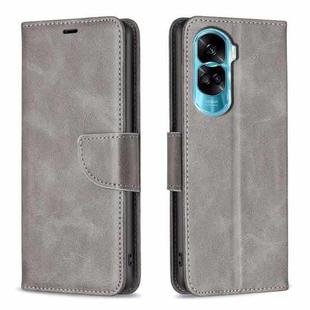For Honor 90 Lite/X50i Lambskin Texture Pure Color Flip Leather Phone Case(Grey)