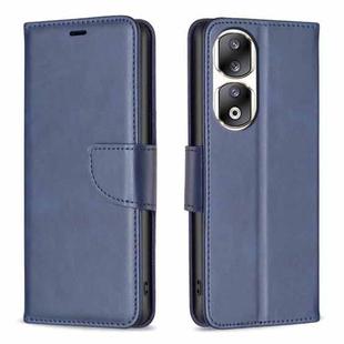 For Honor 90 Pro Lambskin Texture Pure Color Flip Leather Phone Case(Blue)