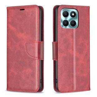 For Honor X6a Lambskin Texture Pure Color Flip Leather Phone Case(Red)