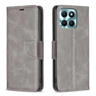 For Honor X6a Lambskin Texture Pure Color Flip Leather Phone Case(Grey)