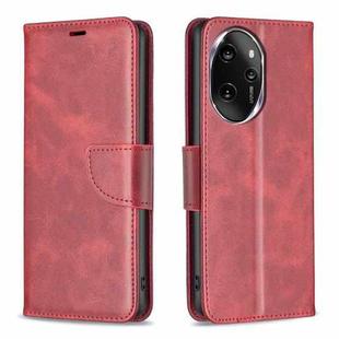 For Honor 100 Pro Lambskin Texture Pure Color Flip Leather Phone Case(Red)
