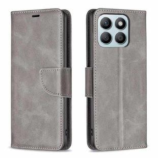 For Honor X8b Lambskin Texture Pure Color Flip Leather Phone Case(Grey)