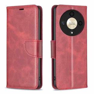 For Honor X9b/Magic6 Lite 5G Lambskin Texture Pure Color Flip Leather Phone Case(Red)