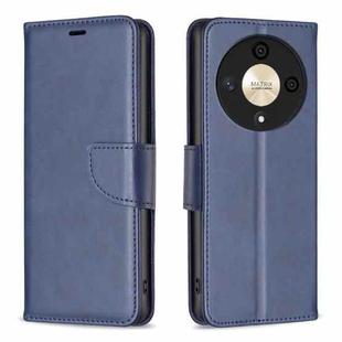 For Honor X9b/Magic6 Lite 5G Lambskin Texture Pure Color Flip Leather Phone Case(Blue)
