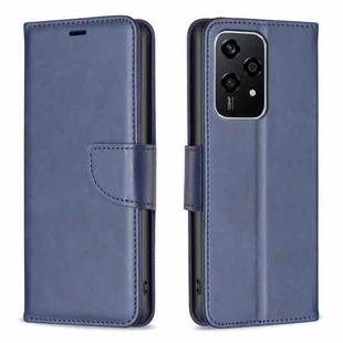 For Honor 200 Lite Lambskin Texture Pure Color Flip Leather Phone Case(Blue)