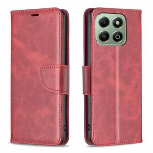 For Honor X6b Lambskin Texture Pure Color Flip Leather Phone Case(Red)