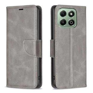 For Honor X6b Lambskin Texture Pure Color Flip Leather Phone Case(Grey)