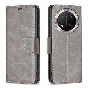 For Honor X9c 5G Global Lambskin Texture Pure Color Flip Leather Phone Case(Grey)