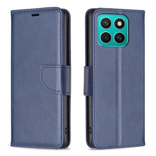 For Honor X8c 4G Lambskin Texture Pure Color Flip Leather Phone Case(Blue)