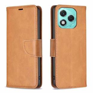 For Honor 400 Lite Lambskin Texture Pure Color Flip Leather Phone Case(Yellow)