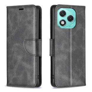 For Honor 400 Lite Lambskin Texture Pure Color Flip Leather Phone Case(Black)