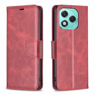 For Honor 400 Lite Lambskin Texture Pure Color Flip Leather Phone Case(Red)
