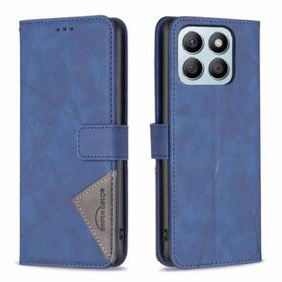 For Honor X8b Magnetic Buckle Rhombus Texture Leather Phone Case(Blue)