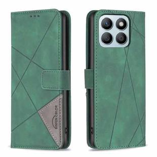 For Honor X8b Magnetic Buckle Rhombus Texture Leather Phone Case(Green)