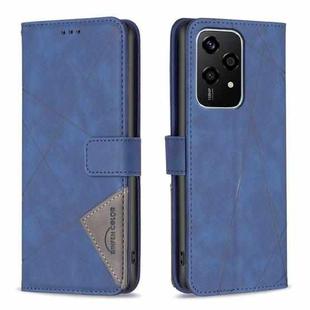 For Honor 200 Lite Global Magnetic Buckle Rhombus Texture Leather Phone Case(Blue)