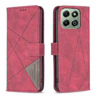 For Honor X6b Magnetic Buckle Rhombus Texture Leather Phone Case(Red)