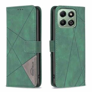 For Honor X6b Magnetic Buckle Rhombus Texture Leather Phone Case(Green)