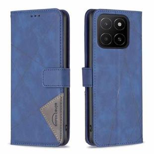 For Honor X5b Magnetic Buckle Rhombus Texture Leather Phone Case(Blue)