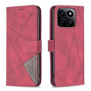 For Honor 200 Smart / X7C Magnetic Buckle Rhombus Texture Leather Phone Case(Red)