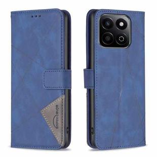 For Honor 200 Smart / X7C Magnetic Buckle Rhombus Texture Leather Phone Case(Blue)