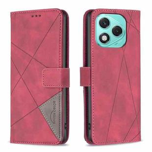 For Honor 400 Lite Magnetic Buckle Rhombus Texture Leather Phone Case(Red)