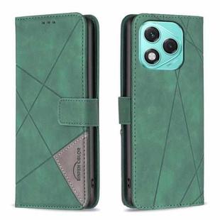For Honor 400 Lite Magnetic Buckle Rhombus Texture Leather Phone Case(Green)