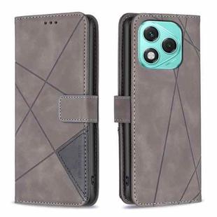 For Honor 400 Lite Magnetic Buckle Rhombus Texture Leather Phone Case(Grey)
