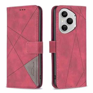 For Honor 400 Pro Global 160.8mm Magnetic Buckle Rhombus Texture Leather Phone Case(Red)