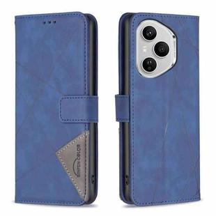 For Honor 400 Pro Global 160.8mm Magnetic Buckle Rhombus Texture Leather Phone Case(Blue)