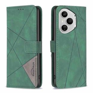 For Honor 400 Pro Global 160.8mm Magnetic Buckle Rhombus Texture Leather Phone Case(Green)