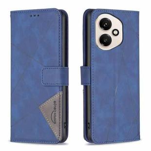 For Honor 400 Global 156.5mm Magnetic Buckle Rhombus Texture Leather Phone Case(Blue)