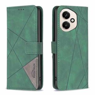 For Honor 400 Global 156.5mm Magnetic Buckle Rhombus Texture Leather Phone Case(Green)
