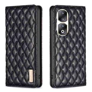 For Honor 90 Pro Diamond Lattice Magnetic Leather Flip Phone Case(Black)