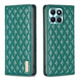 For Honor X6a Diamond Lattice Magnetic Leather Flip Phone Case(Green)