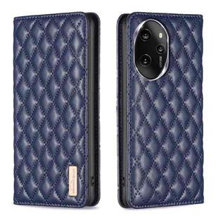 For Honor 100 Pro Diamond Lattice Magnetic Leather Flip Phone Case(Blue)