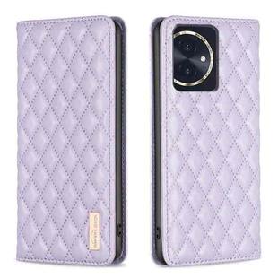 For Honor 100 Diamond Lattice Magnetic Leather Flip Phone Case(Purple)