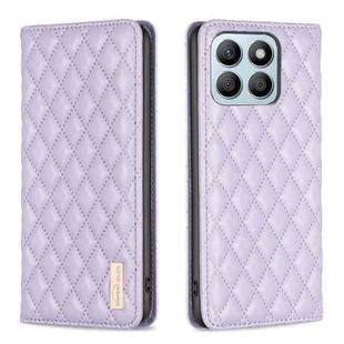 For Honor X8b Diamond Lattice Magnetic Leather Flip Phone Case(Purple)