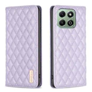 For Honor X6b Diamond Lattice Magnetic Leather Flip Phone Case(Purple)