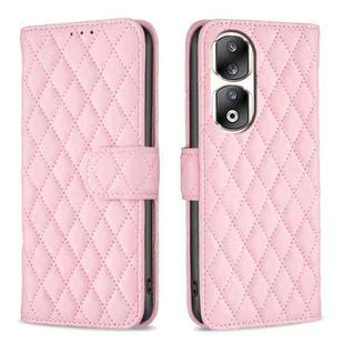For Honor 90 Pro Diamond Lattice Wallet Flip Leather Phone Case(Pink)