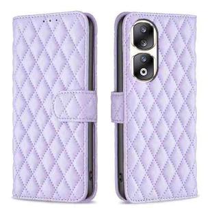 For Honor 90 Pro Diamond Lattice Wallet Flip Leather Phone Case(Purple)