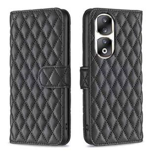 For Honor 90 Pro Diamond Lattice Wallet Flip Leather Phone Case(Black)