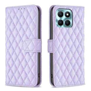 For Honor X6a Diamond Lattice Wallet Flip Leather Phone Case(Purple)