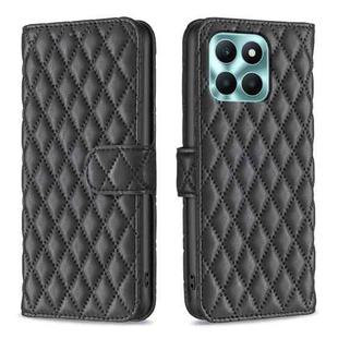 For Honor X6a Diamond Lattice Wallet Flip Leather Phone Case(Black)