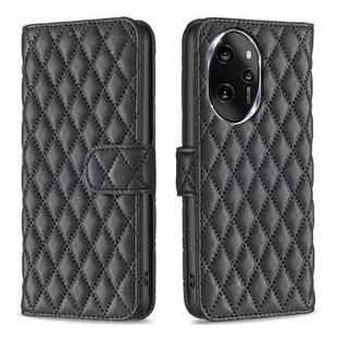 For Honor 100 Pro Diamond Lattice Wallet Flip Leather Phone Case(Black)