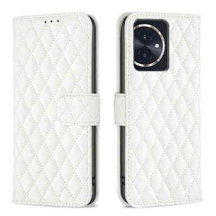 For Honor 100 Diamond Lattice Wallet Flip Leather Phone Case(White)