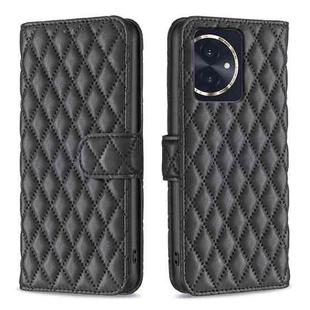 For Honor 100 Diamond Lattice Wallet Flip Leather Phone Case(Black)