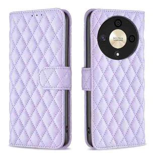 For Honor X9b/Magic6 Lite 5G Diamond Lattice Wallet Flip Leather Phone Case(Purple)