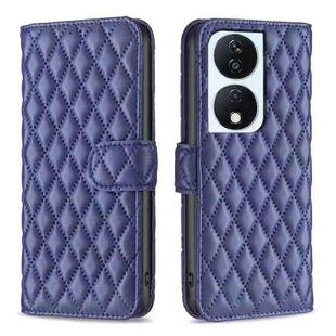 For Honor X7b Diamond Lattice Wallet Flip Leather Phone Case(Blue)
