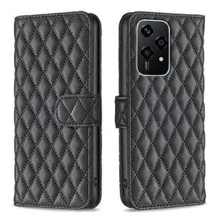 For Honor 200 Lite Global Diamond Lattice Wallet Flip Leather Phone Case(Black)